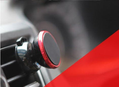 Universal Auto Magnet Halterung KFZ magnetischer Lüftungsgitter Halter Luftgitterhalter für Smartphone Handy und andere Geräte in Rot | System-S