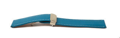 Armband 20 mm aus Leder für Samsung Galaxy Watch 5 4 Smartwatch in Blau | System-S