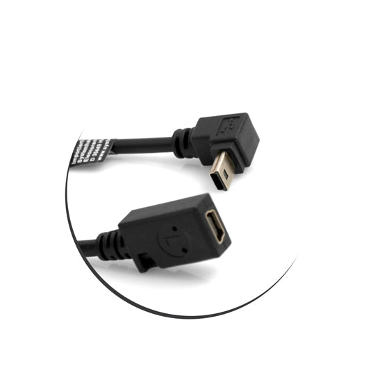 SYSTEM-S Mini USB (male) 90° Grad abwärts Winkel Kabel auf Mini USB (female) Adapter Kabel 27 cm - DREIKS