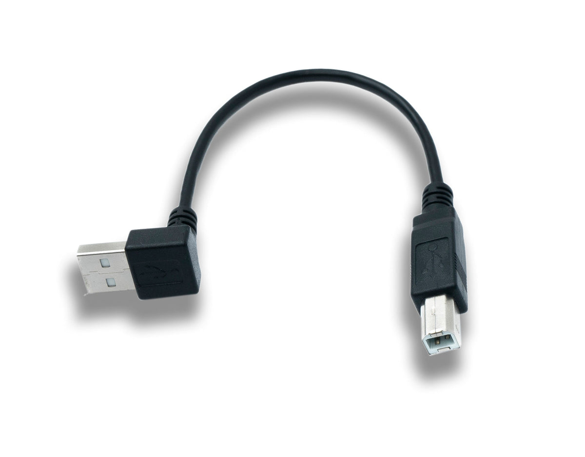 SYSTEM-S USB 2.0 Kabel 20 cm Typ B Stecker zu Typ A Stecker Winkel (up-angled) - DREIKS