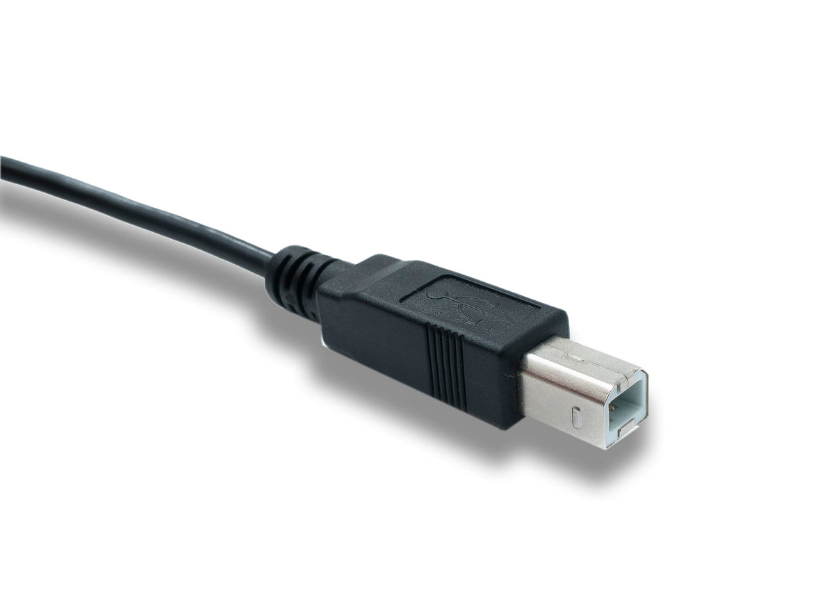 SYSTEM-S USB 2.0 Kabel 20 cm Typ B Stecker zu Typ A Stecker Winkel (up-angled) - DREIKS