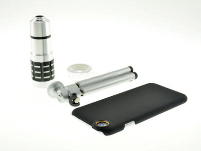 System-S 12x Telescope Telephoto Zoom Lens with Hard Case and Mini Tripod for iPhone 6