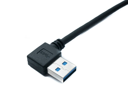 USB 3.0 Kabel 100 cm Typ A Stecker zu Stecker Adapter Winkel in Schwarz | System-S