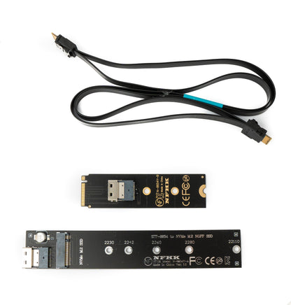 SFF-8654 NGFF M-key 40 cm NVME Kabel Stecker zu Buchse für Mainboard SSD | System-S