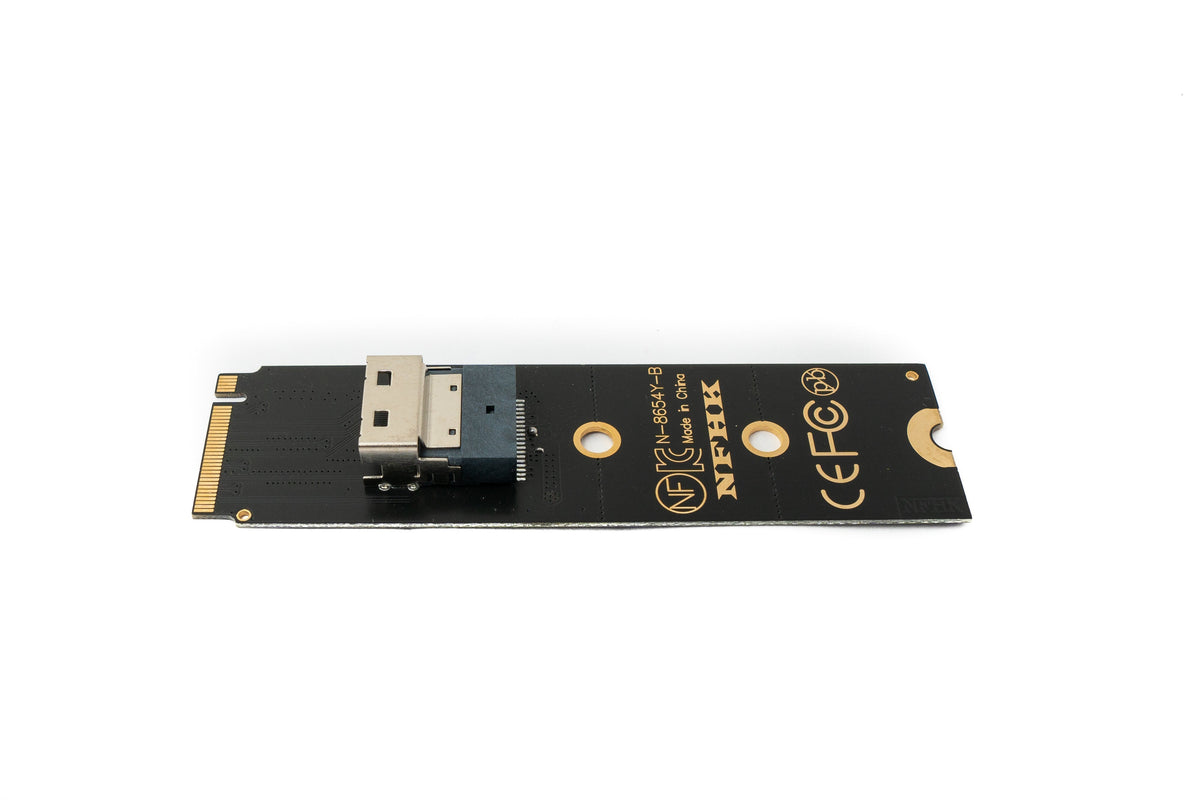 SFF-8654 NGFF M-key 40 cm NVME Kabel Stecker zu Buchse für Mainboard SSD | System-S