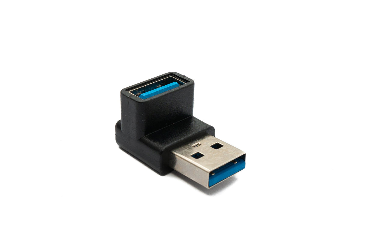 SYSTEM-S USB 3.0 Gen 2 Adapter Type A Male to Female Angled Cable in Black