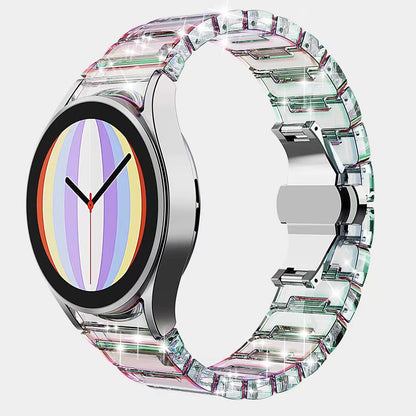 Armband 20 mm aus PC für Samsung Galaxy Watch 5 4 Smartwatch in Transparent Bunt | System-S