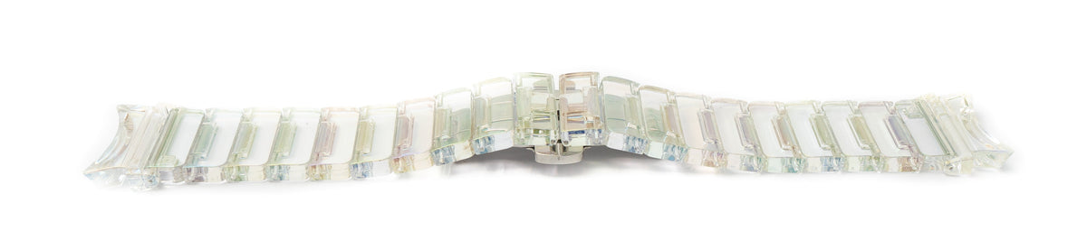 Armband 20 mm aus PC für Samsung Galaxy Watch 5 4 Smartwatch in Transparent Bunt | System-S