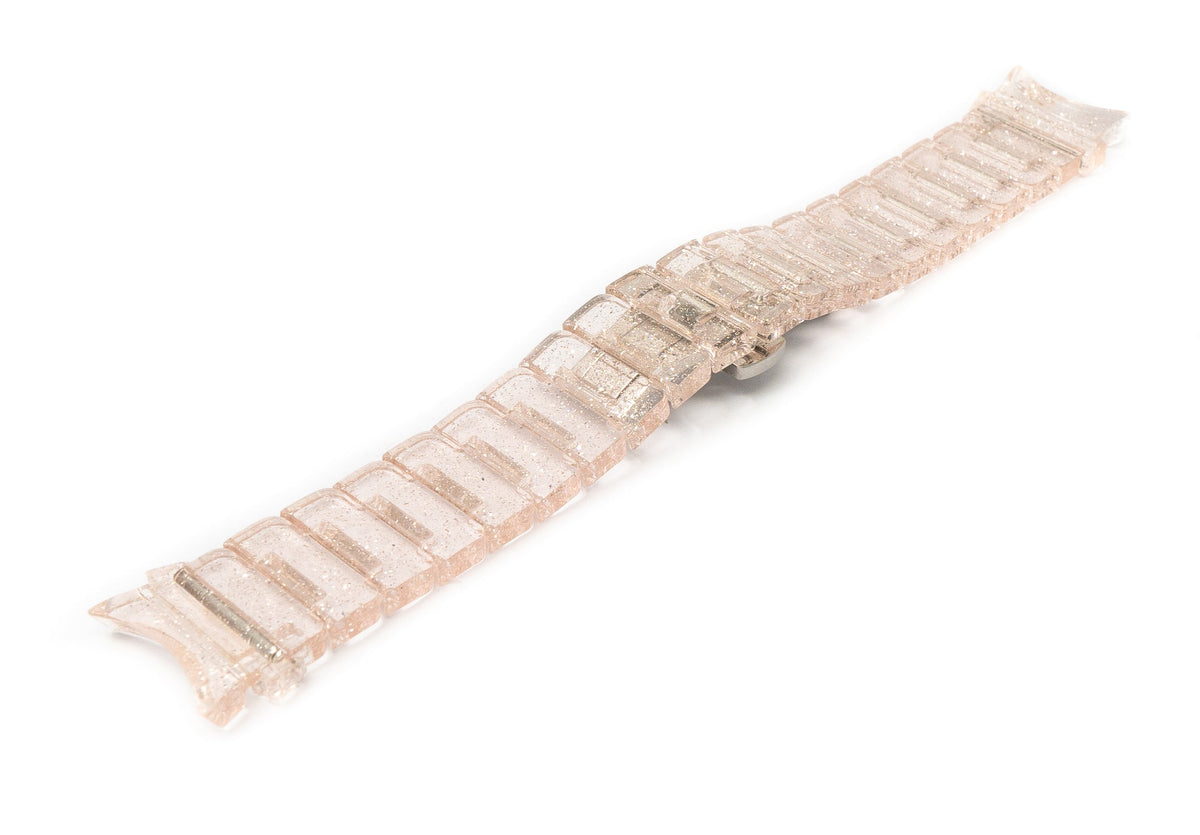 Armband 20 mm aus PC für Samsung Galaxy Watch 5 4 Smartwatch in Glitzer Pink | System-S