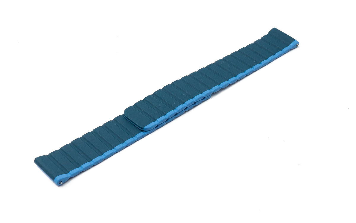 SYSTEM-S 20 mm silicone magnetic strap for Samsung Galaxy Watch 5 4 in blue