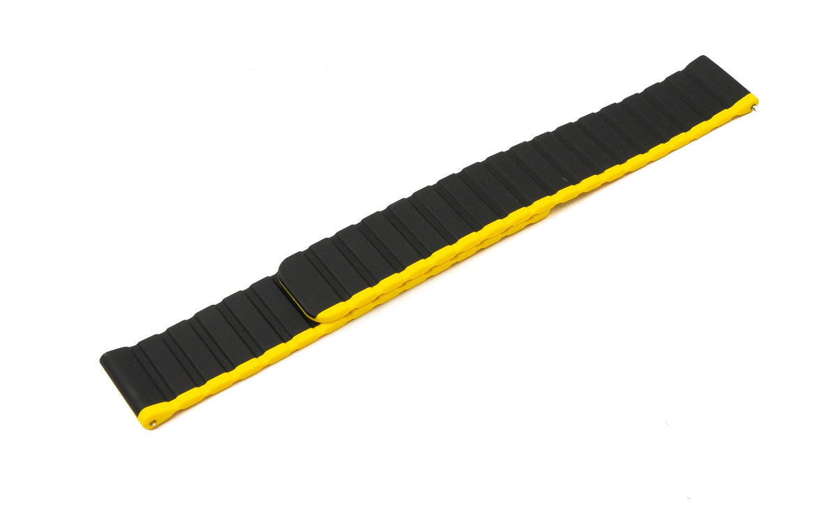 SYSTEM-S 20 mm silicone magnetic strap for Samsung Galaxy Watch 5 4 in yellow