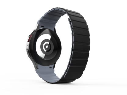 Armband 20 mm aus Silikon magnetisch für Samsung Galaxy Watch 5 4 in Schwarz | System-S