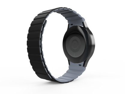 Armband 20 mm aus Silikon magnetisch für Samsung Galaxy Watch 5 4 in Schwarz | System-S
