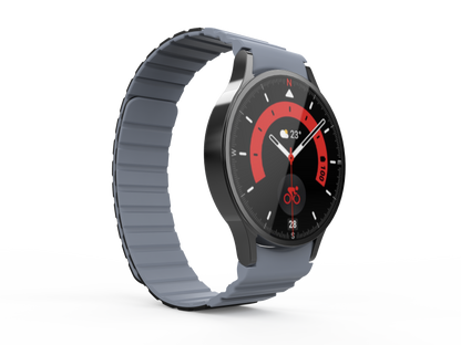 Armband 20 mm aus Silikon magnetisch für Samsung Galaxy Watch 5 4 in Schwarz | System-S