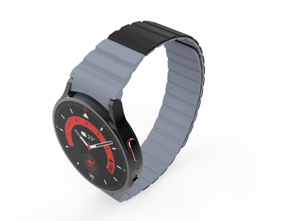 Armband 20 mm aus Silikon magnetisch für Samsung Galaxy Watch 5 4 in Schwarz | System-S