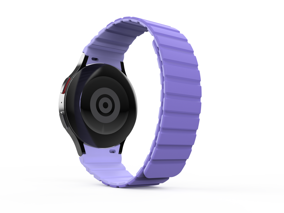 SYSTEM-S 20 mm magnetic silicone strap for Samsung Galaxy Watch 5 4 in purple