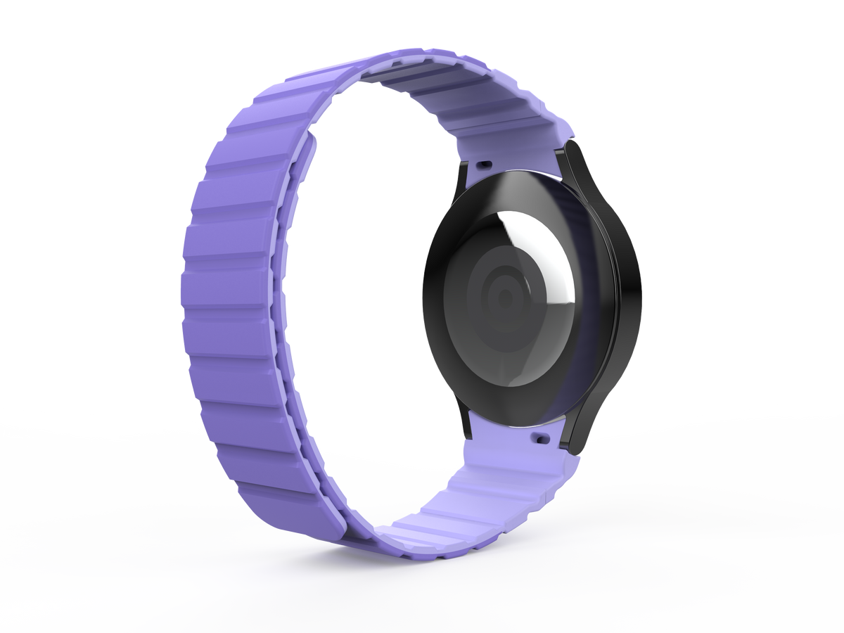 SYSTEM-S 20 mm magnetic silicone strap for Samsung Galaxy Watch 5 4 in purple