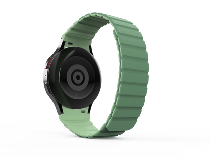 Armband 20 mm aus Silikon magnetisch für Samsung Galaxy Watch 5 4 in Grün | System-S