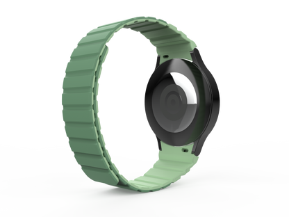 Armband 20 mm aus Silikon magnetisch für Samsung Galaxy Watch 5 4 in Grün | System-S