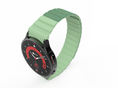 Armband 20 mm aus Silikon magnetisch für Samsung Galaxy Watch 5 4 in Grün | System-S