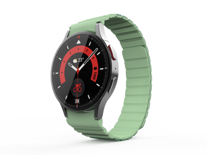 Armband 20 mm aus Silikon magnetisch für Samsung Galaxy Watch 5 4 in Grün | System-S