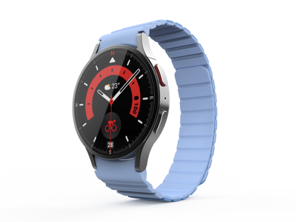 SYSTEM-S 20 mm silicone magnetic strap for Samsung Galaxy Watch 5 4 in blue