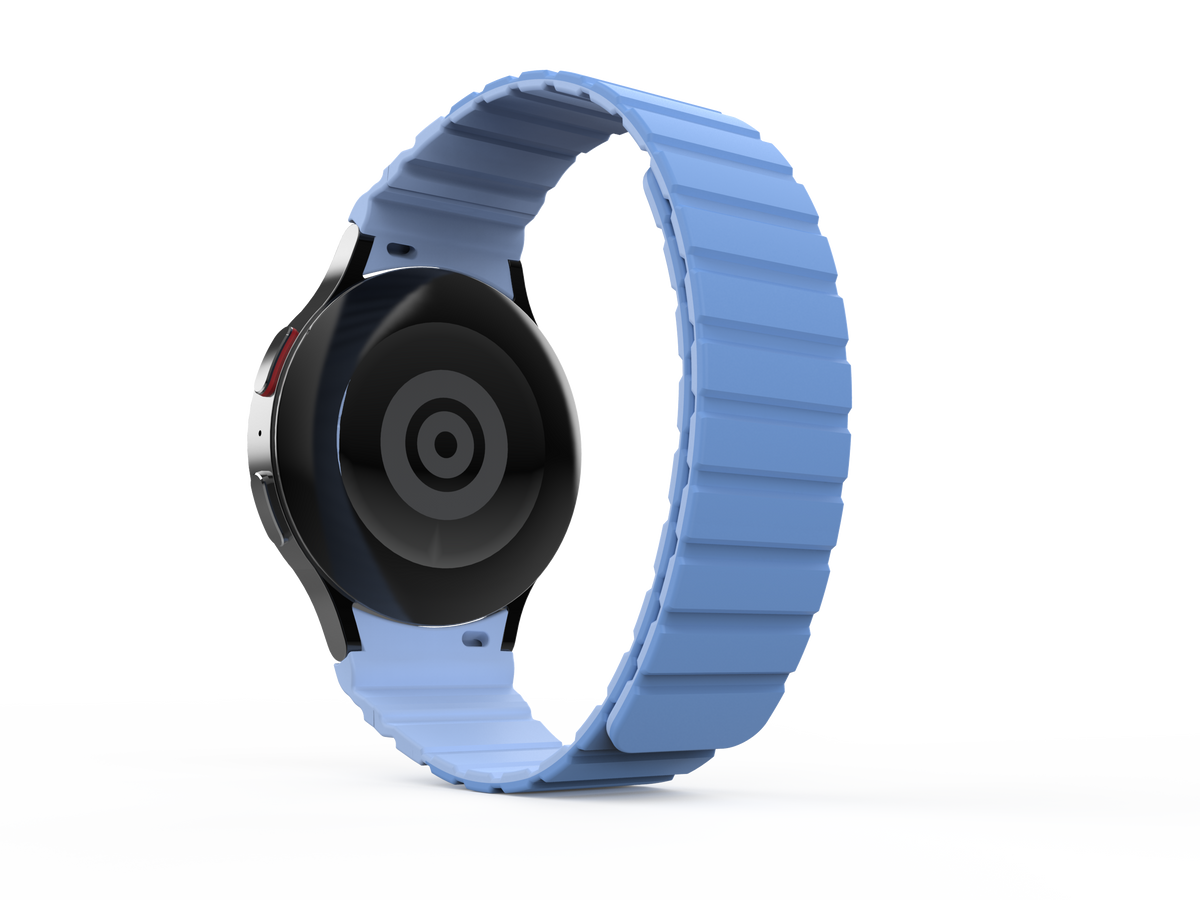 SYSTEM-S 20 mm silicone magnetic strap for Samsung Galaxy Watch 5 4 in blue