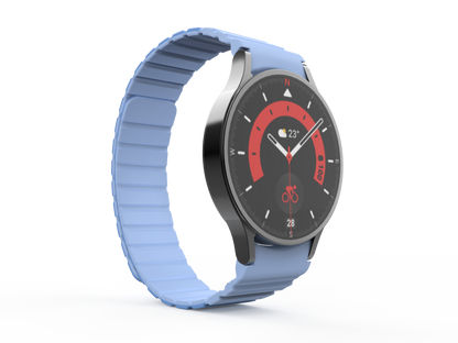 SYSTEM-S 20 mm silicone magnetic strap for Samsung Galaxy Watch 5 4 in blue