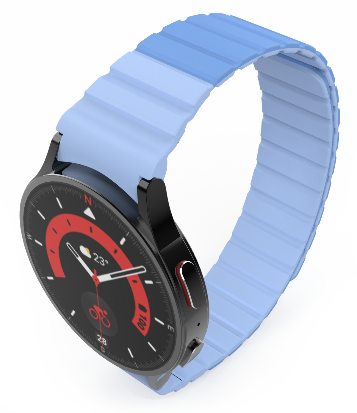 SYSTEM-S 20 mm silicone magnetic strap for Samsung Galaxy Watch 5 4 in blue