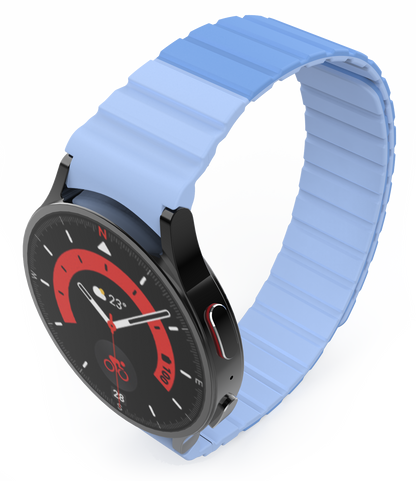 SYSTEM-S 20 mm silicone magnetic strap for Samsung Galaxy Watch 5 4 in blue