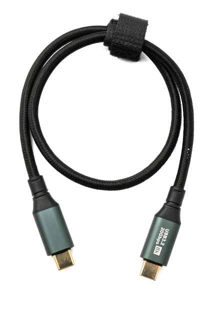 USB 3.2 Gen 2 8K 50 cm Kabel Typ C Stecker zu Stecker geflochten 20 Gbit/s 100 W kompatibel für iPhone 15 | System-S