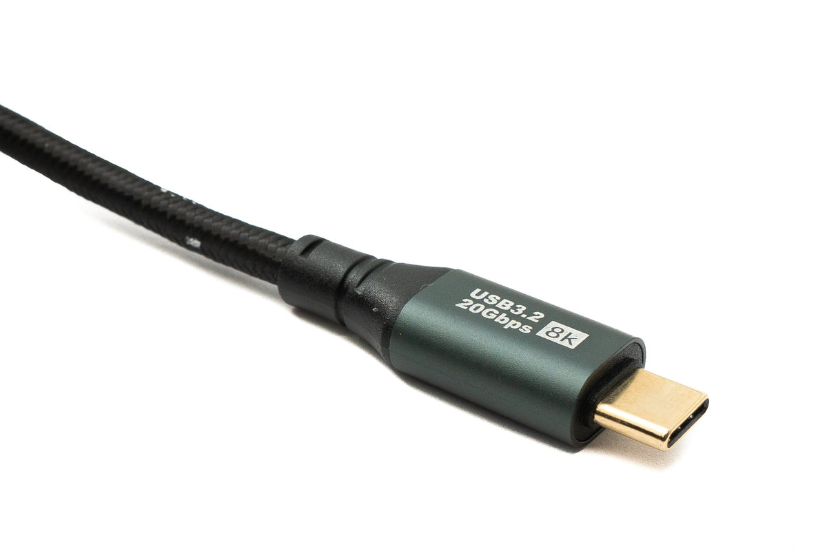USB 3.2 Gen 2 8K 50 cm Kabel Typ C Stecker zu Stecker geflochten 20 Gbit/s 100 W kompatibel für iPhone 15 | System-S