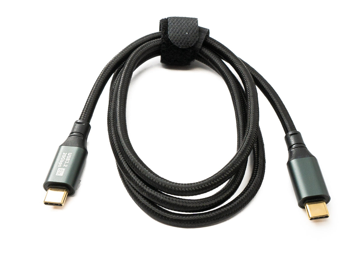SYSTEM-S USB 3.2 Gen 2 8K 100 cm Cable Type C Male to Male Braided 20 Gbps 100 W Compatible for iPhone 15
