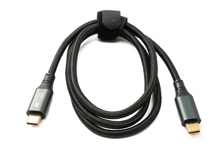 SYSTEM-S USB 3.2 Gen 2 8K 100 cm Cable Type C Male to Male Braided 20 Gbps 100 W Compatible for iPhone 15
