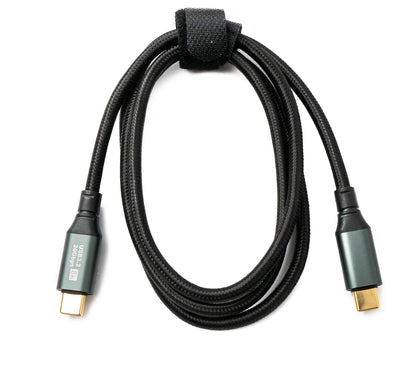 SYSTEM-S USB 3.2 Gen 2 8K 100 cm Cable Type C Male to Male Braided 20 Gbps 100 W Compatible for iPhone 15