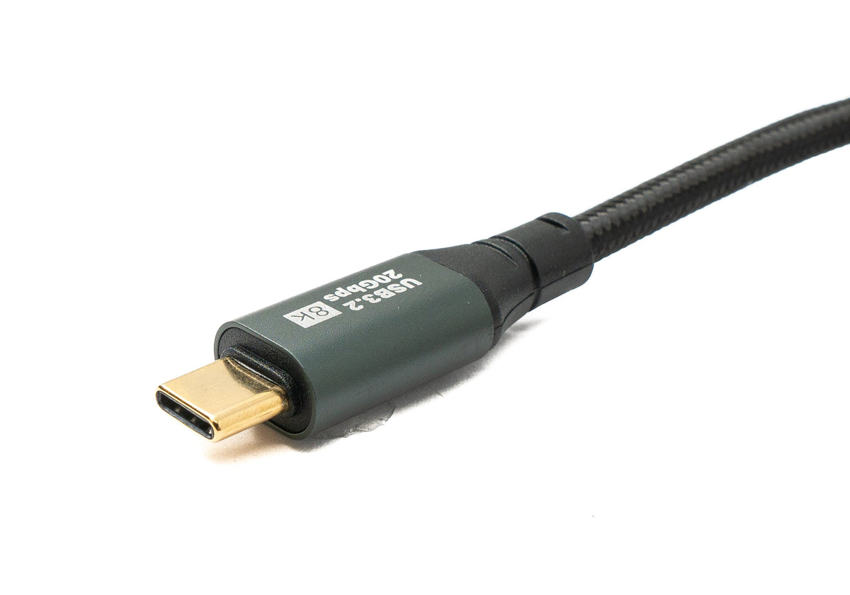 SYSTEM-S USB 3.2 Gen 2 8K 100 cm Cable Type C Male to Male Braided 20 Gbps 100 W Compatible for iPhone 15