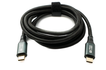 SYSTEM-S USB 3.2 Gen 2 8K 2 m Cable Type C Male to Male Braided 20 Gbps 100 W Compatible for iPhone 15