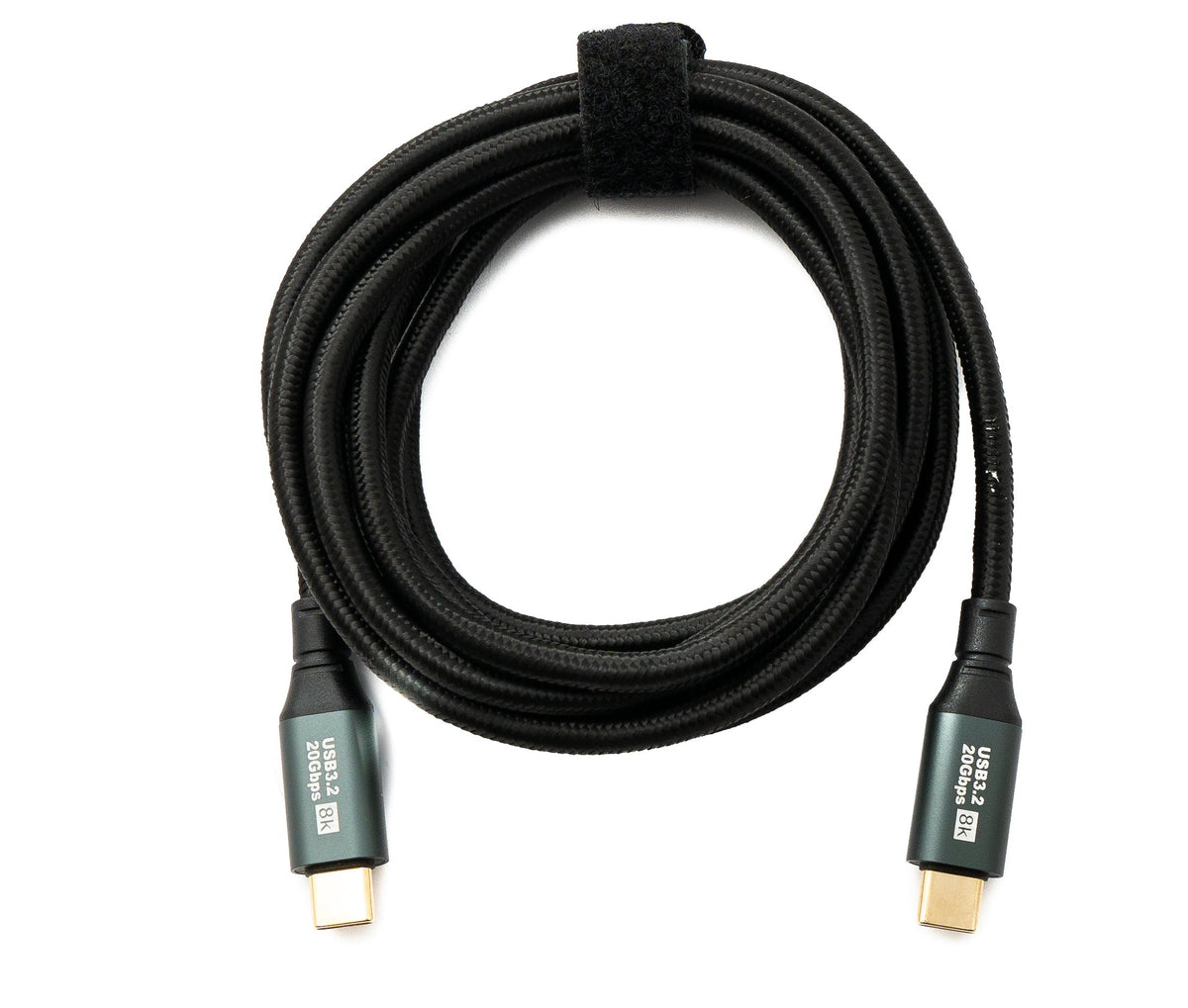 SYSTEM-S USB 3.2 Gen 2 8K 2 m Cable Type C Male to Male Braided 20 Gbps 100 W Compatible for iPhone 15