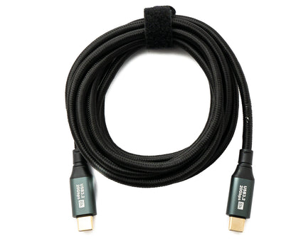SYSTEM-S USB 3.2 Gen 2 8K 2 m Cable Type C Male to Male Braided 20 Gbps 100 W Compatible for iPhone 15