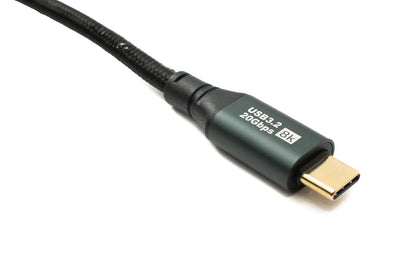SYSTEM-S USB 3.2 Gen 2 8K 2 m Cable Type C Male to Male Braided 20 Gbps 100 W Compatible for iPhone 15