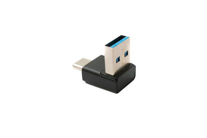 USB 3.0 Adapter Typ A Stecker zu 3.1 C Stecker unidirektional Winkel 5 Gbit/s Kabel in Schwarz | System-S
