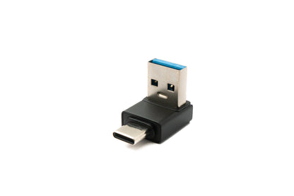 USB 3.0 Adapter Typ A Stecker zu 3.1 C Stecker unidirektional Winkel 5 Gbit/s Kabel in Schwarz | System-S