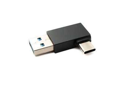 SYSTEM-S USB 3.0 adapter type A male to 3.1 C male unidirectional angle 5 Gbit/s cable in black