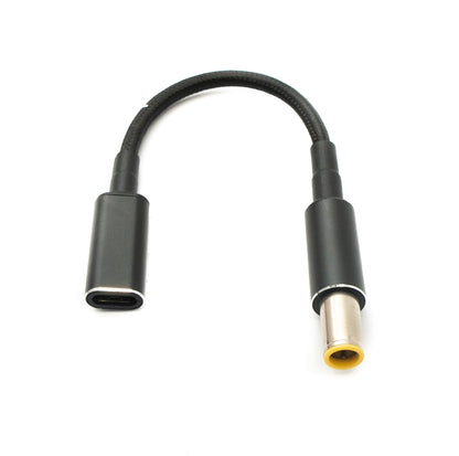 SYSTEM-S DC 20V cable 15 cm 7.9 x 5.5 male to USB 3.1 Type C female braided for Lenovo