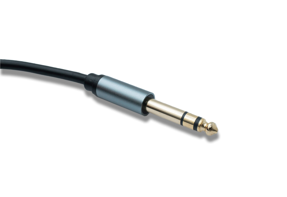 Audio Klinke Kabel 10 m AUX 6,35 mm 3 polig TRS Stecker zu Stecker Adapter | System-S