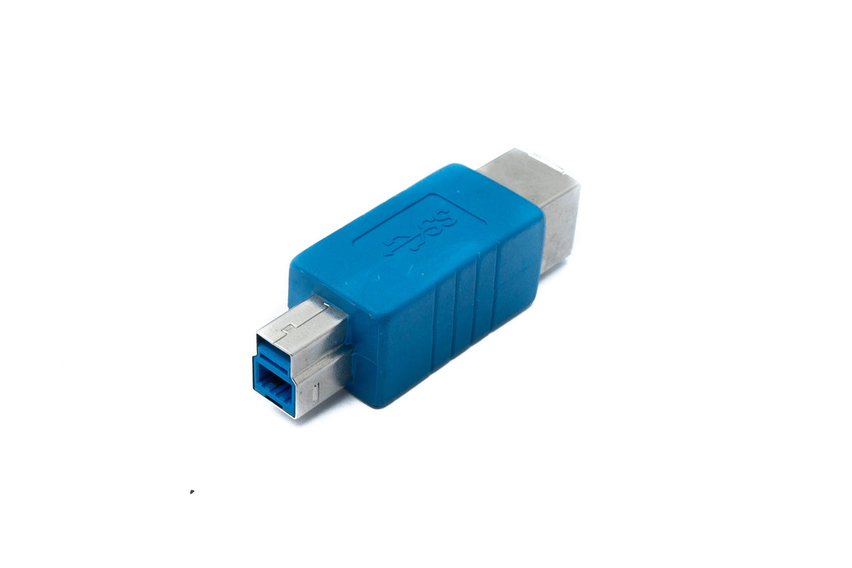 USB 3.0 Adapter Typ B Stecker zu Buchse Kabel 5 Gbit/s 100W in Blau | System-S