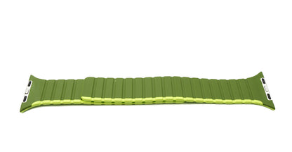 SYSTEM-S bracelet 42 44 45 49 mm made of silicone flexible magnetic for Apple Watch Smartwatch Green Light Green