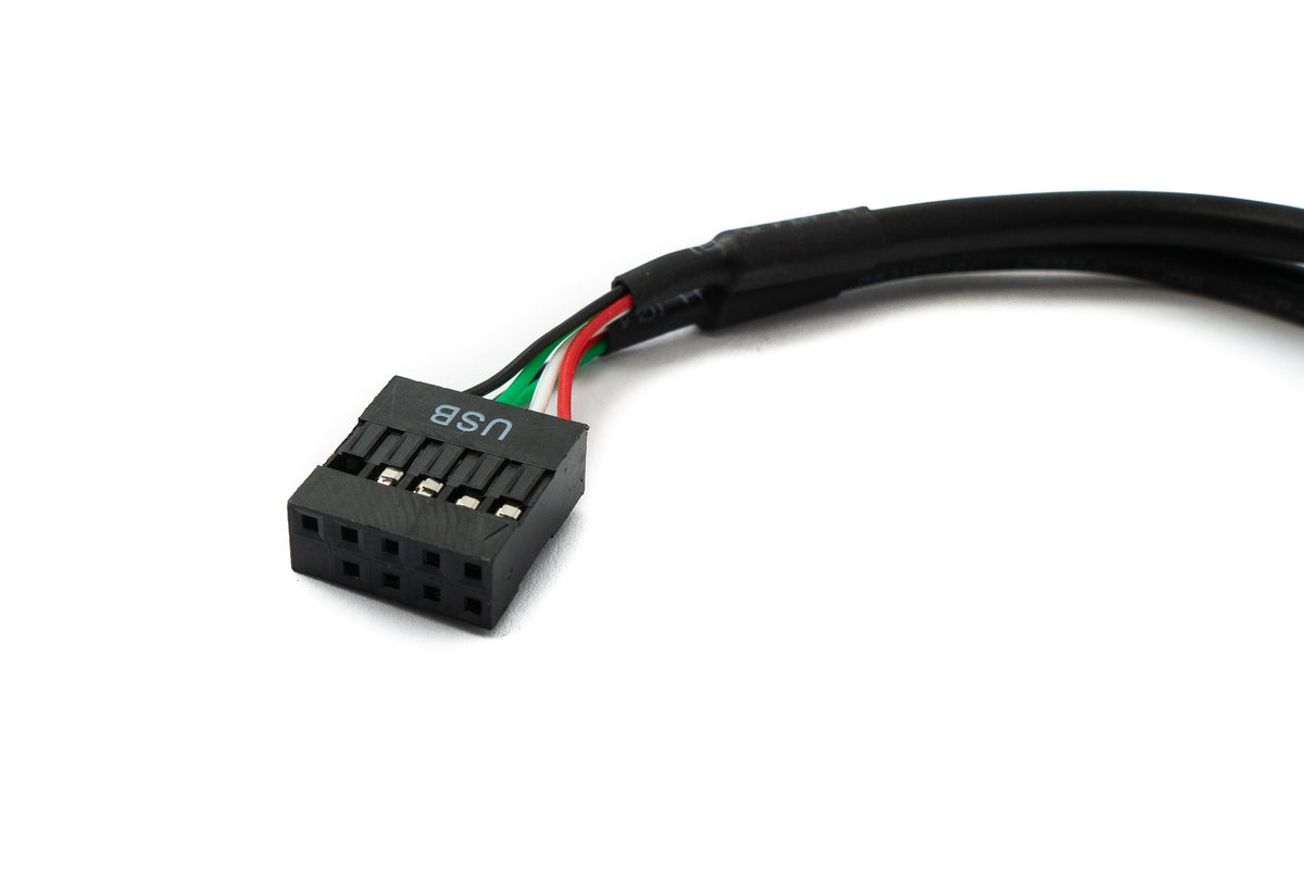 SYSTEM-S Front Panel Adapter 18 cm 2x USB 3.1 Type E female to 2.0 9 pin &amp; 10 pin cable