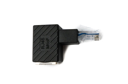 LAN Adapter RJ45 Stecker zu Buchse Winkel Ethernetadapter Kabel in Schwarz | System-S