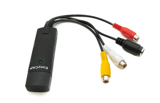 Video Capture Aufnahme Adapter USB 2.0 zu RCA Audio Rekorder Kabel in Schwarz | System-S